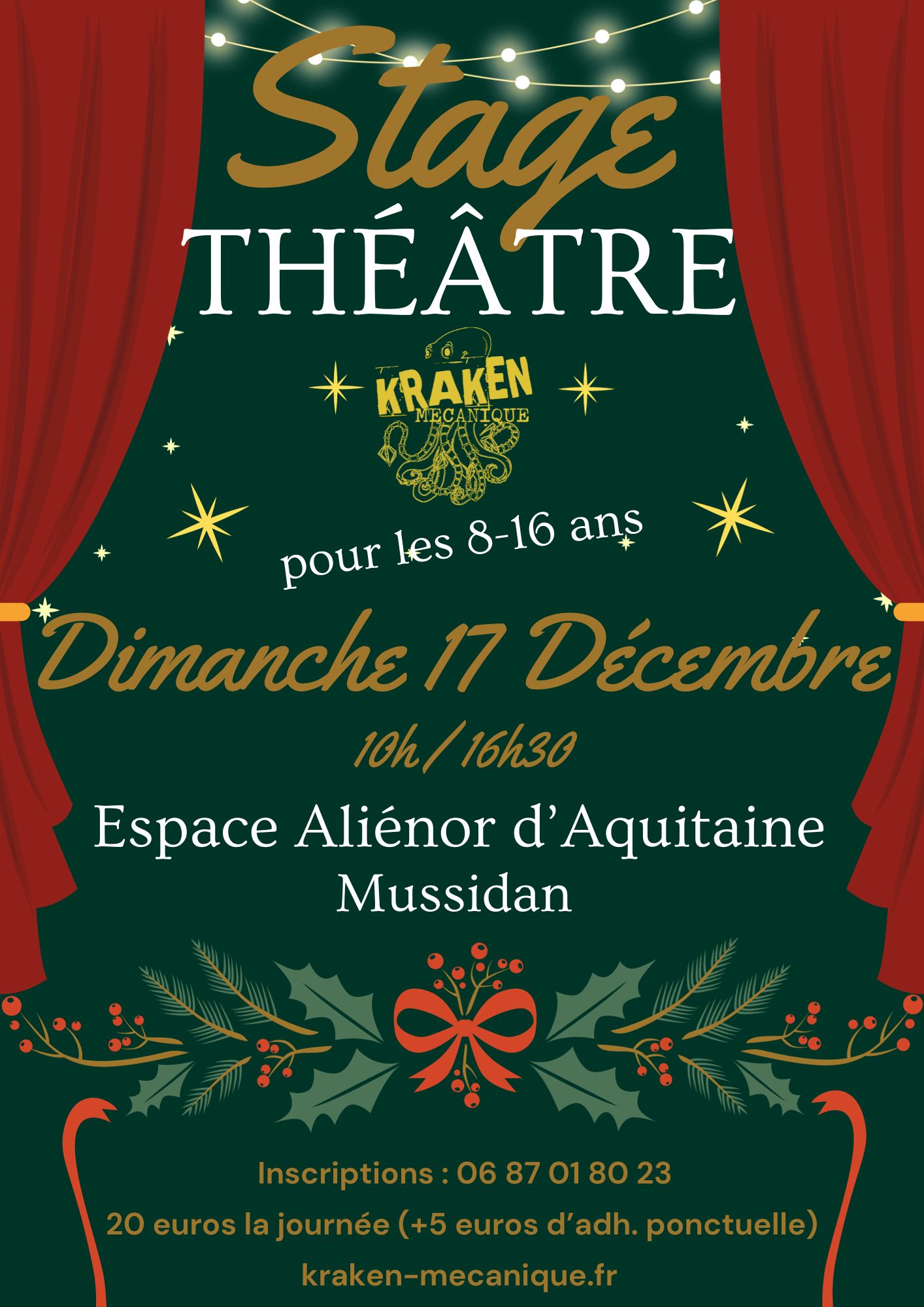 Stage théâtre 8-16ans Dimanche 17 Décembre